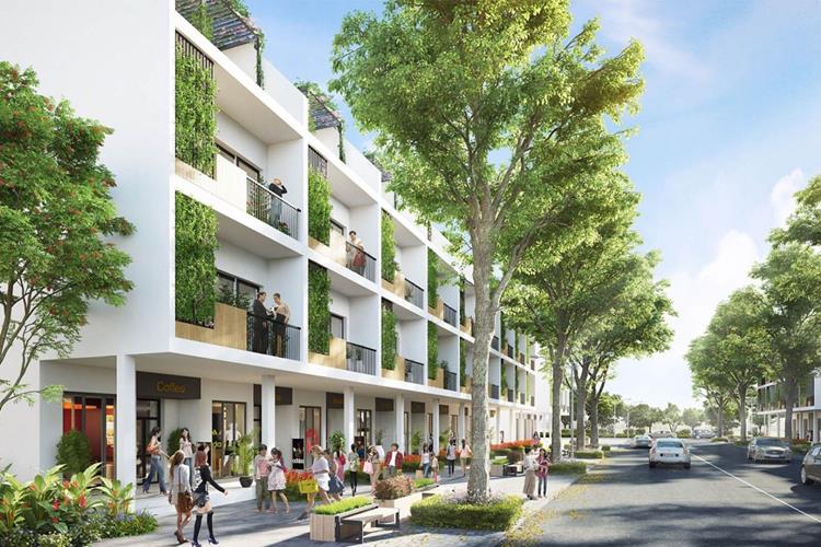 Thiết kế nhà phố 1 trệt 02 lầu dự án Khu dân cư Ngân Long