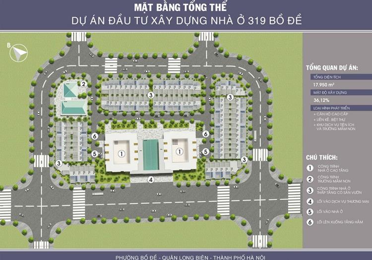 Mặt bằng tổng thể chung cư HC Golden City 319 Bồ Đề 
