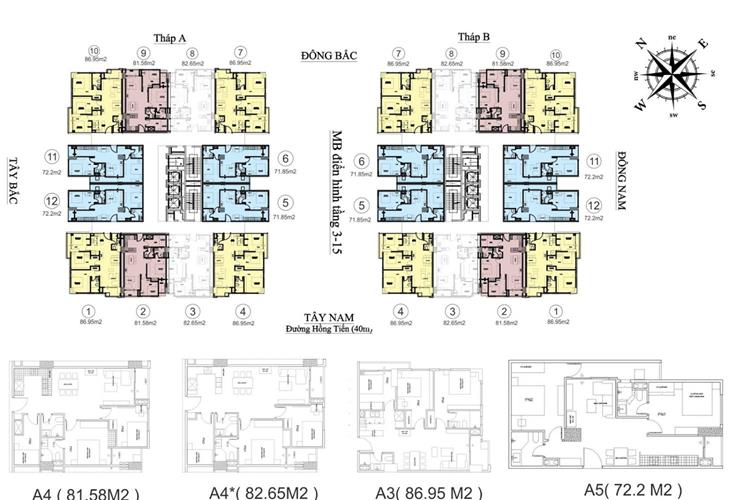Mặt bằng điển hình chung cư HC Golden City 319 Bồ Đề 