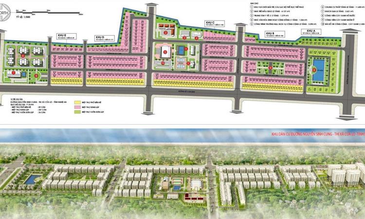 Mặt bằng phân lô dự án The Golf Village Cửa Lò Nghệ An