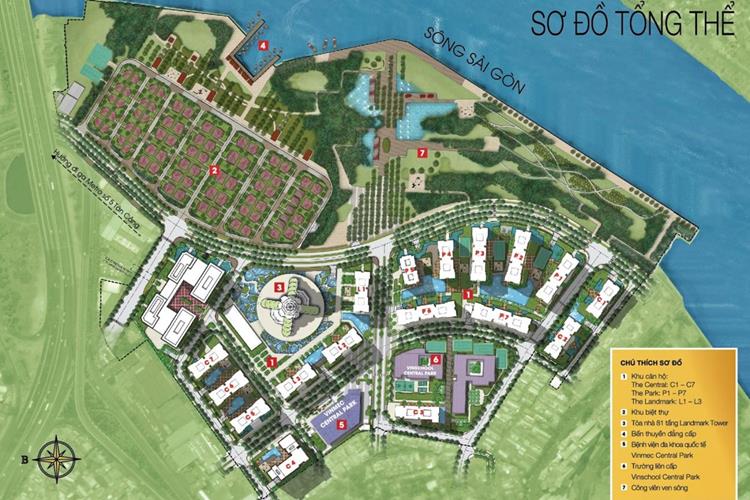 Mặt bằng tổng thể dự án căn hộ Vinhomes Central Park 
