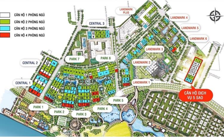 Mặt bằng tổng thể dự án căn hộ Vinhomes Central Park 