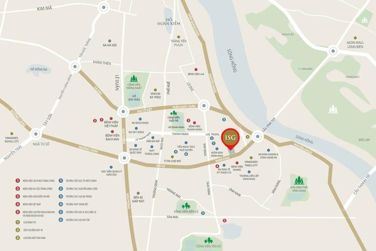 Vị trí dự án chung cư Imperia Sky Garden 423 Minh Khai