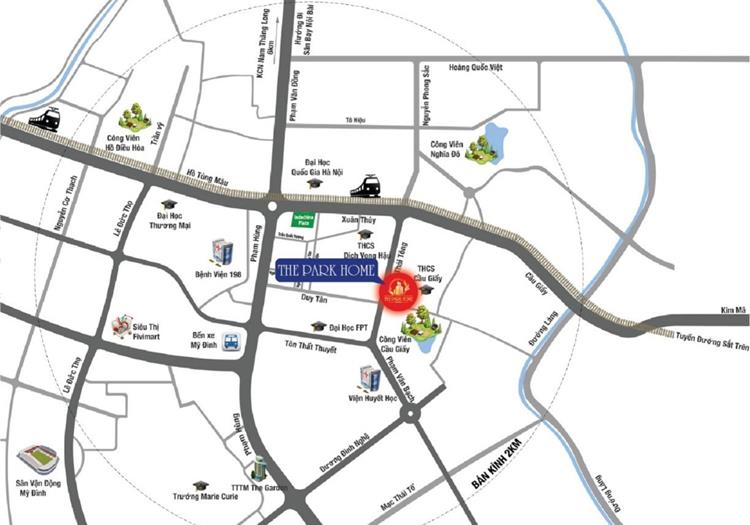 Vị trí chung cư The Park Home Hà Nội