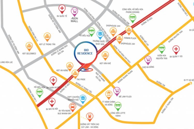 Vị trí dự án căn hộ BID Residence 