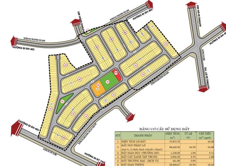Mặt bằng phân lô chính thức dự án The Standard Tân Uyên
