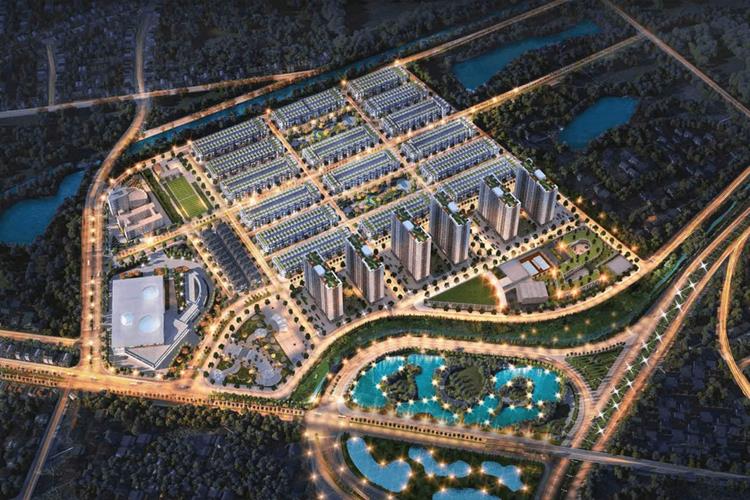Phối cảnh dự án Him Lam Green Park Đại Phúc Bắc Ninh vào ban đêm
