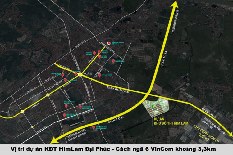 Vị trí dự án Him Lam Green Park Đại Phúc Bắc Ninh 