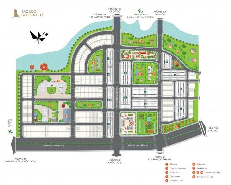 Mặt bằng phân lô dự án Bảo Lộc Golden City Lâm Đồng