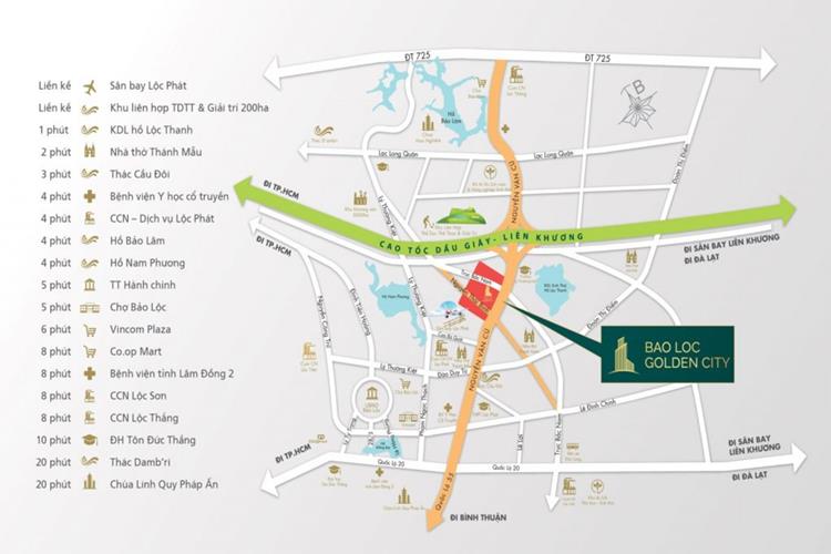 Vị trí dự án Bảo Lộc Golden City Lâm Đồng