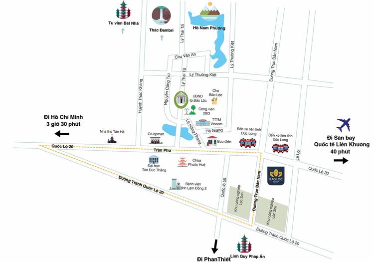 Vị trí dự án Bảo Lộc Capital Lâm Đồng