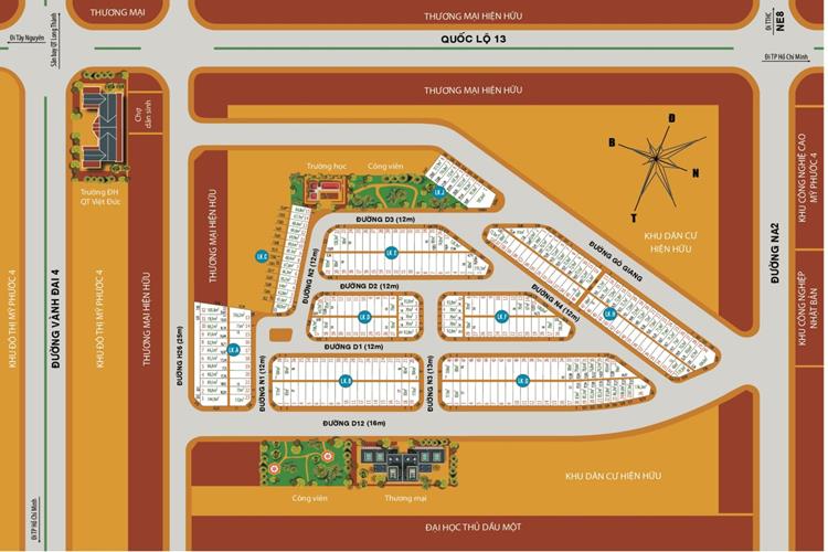 Mặt bằng phân lô dự án Bình Dương Avenue City