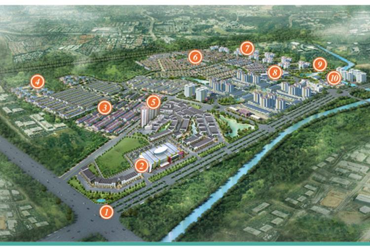 Phối cảnh tổng thể dự án  Ecolakes Mỹ Phước