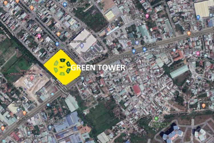 Vị trí chính xác của dự án căn hộ Green Tower Dĩ An