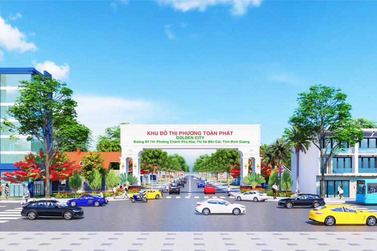 Cổng chính khu đô thị Phương Toàn Phát Golden City