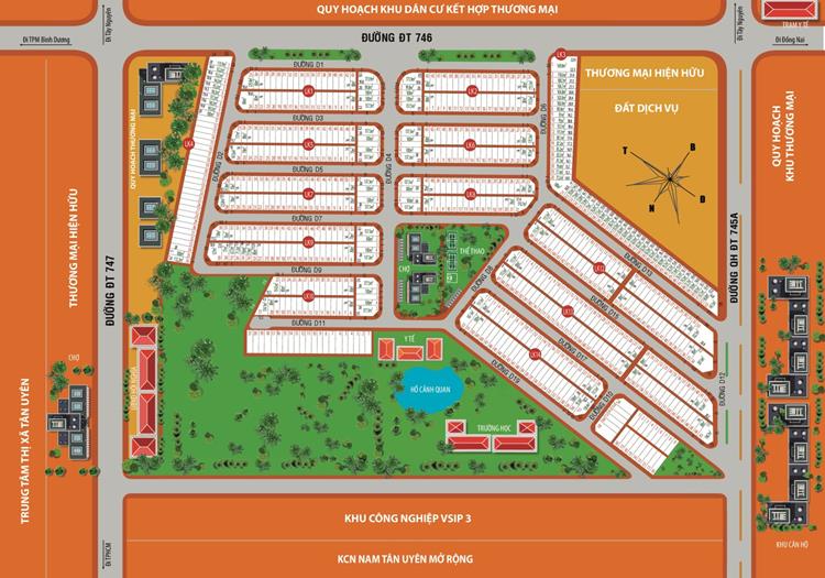 Mặt bằng phân lô chính thức dự án Victory City Tân Uyên
