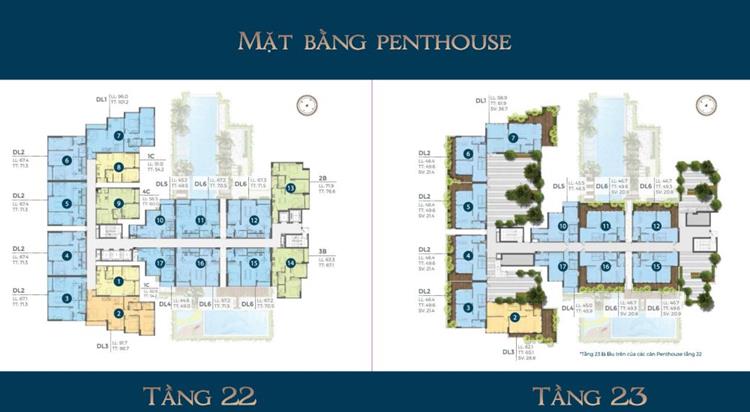 Mặt bằng tầng 22 23 tại Precia