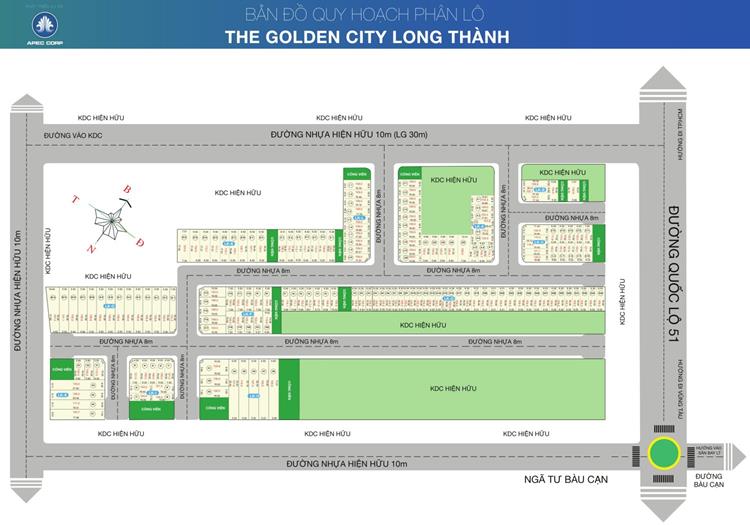Mặt bằng phân lô dự án The Golden City Long Thành