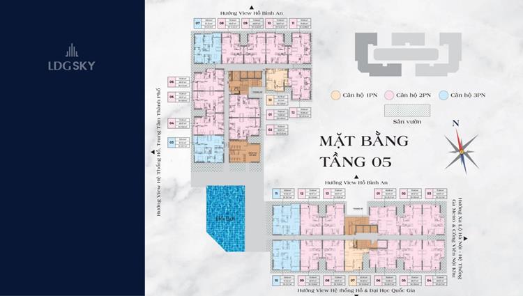 Mặt bằng tầng 5 tại dự án căn hộ LDG Sky