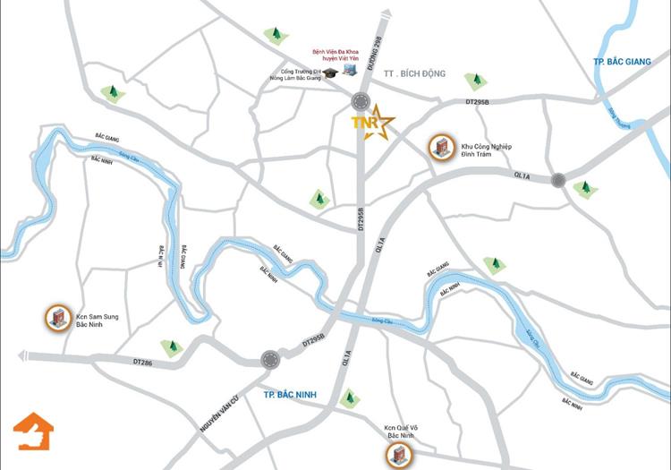 Vị trí dự án TNR Stars Bích Động Việt Yên Bắc Giang