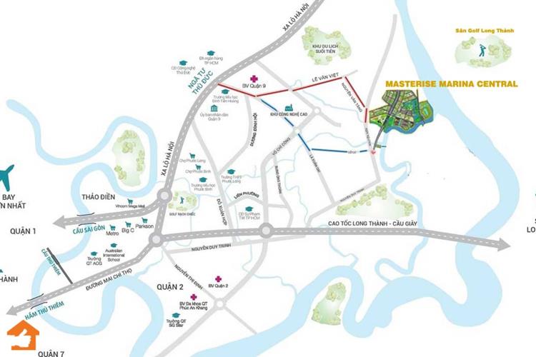 Vị trí dự án căn hộ Masteri Centre Pointcủa Masterise Homes