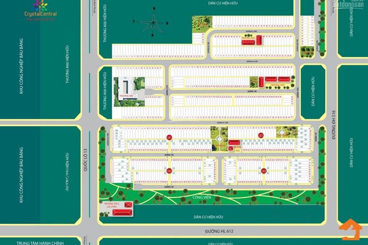 Mặt bằng phân lô chính thức dự án Crystal Central tại Bàu Bàng