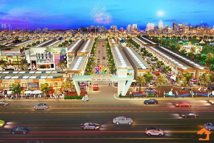 Cổng chính dự án Crystal Central tại Bàu Bàng