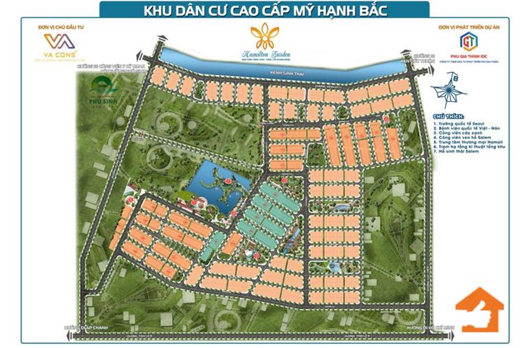 Mặt bằng phân lô dự án Hamilton Garden Long An