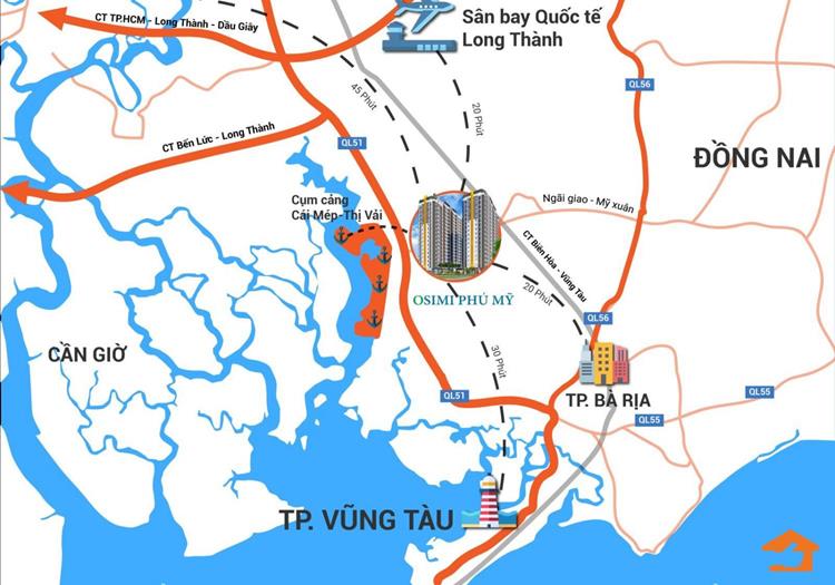 Vị trí dự án căn hộ Osimi Phú Mỹ