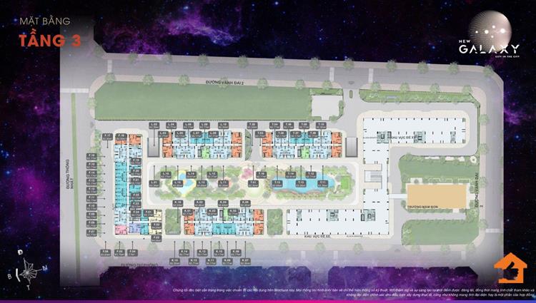 Mặt bằng tầng 3 tại căn hộ New Galaxy 