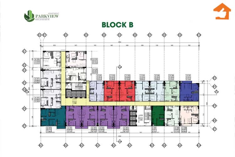 Mặt bằng Block B tại dự án căn hộ Parkview Apartment Thuận An