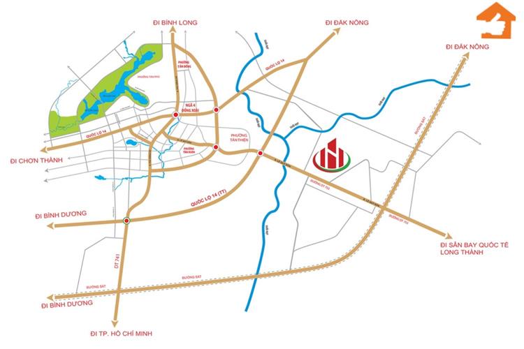 Vị trí dự án B-New Center tại Bình Phước