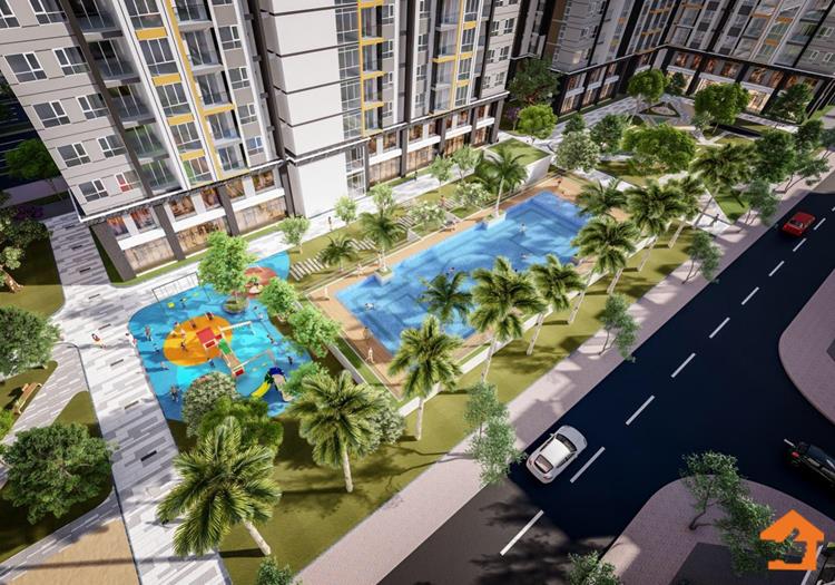 Hồ bơi ngay trung tâm dự án căn hộ NBB II City Gate 5 Bình Chánh