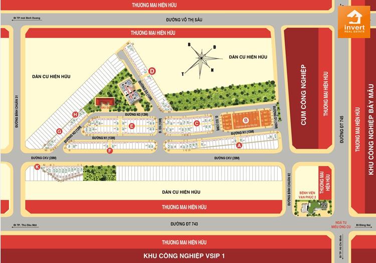 Mặt bằng phân lô dự án Casa Mall Bình Dương