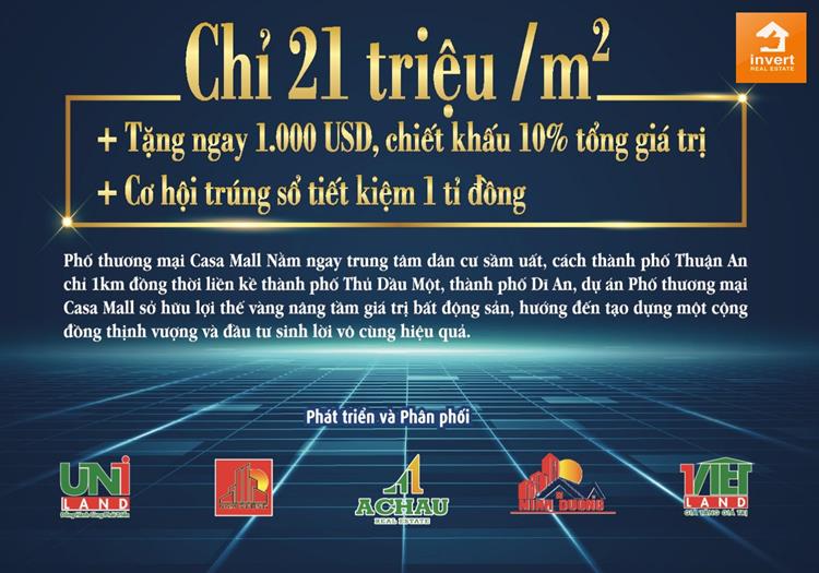 Casa Mall với giá 21 triệu/m2 cạnh tranh nhất khu vực