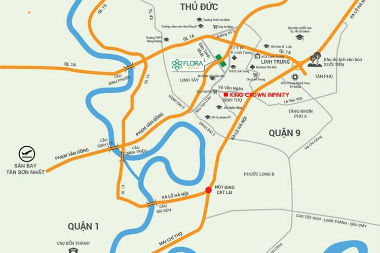 Vị trí dự án căn hộ King Crown Infinity Thủ Đức