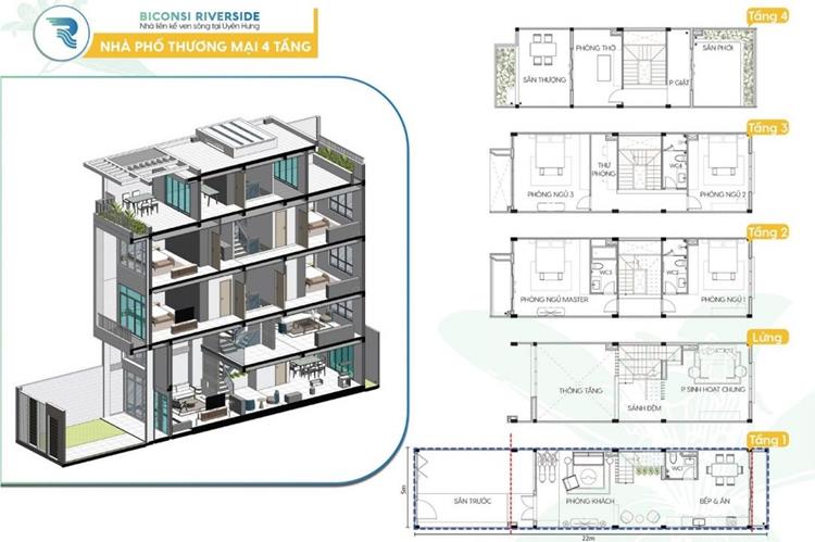 Mẫu thiết kế nhà tại dự án Biconsi Riverside Bình Dương