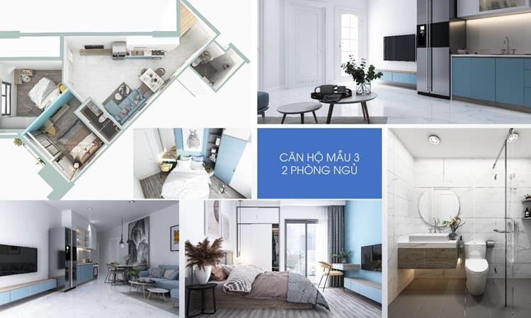 Mẫu căn hộ 2 phòng ngủ tại căn hộ Thịnh Gia Tower