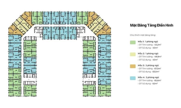 Mặt bằng điển hình dự án căn hộ Thịnh Gia Tower