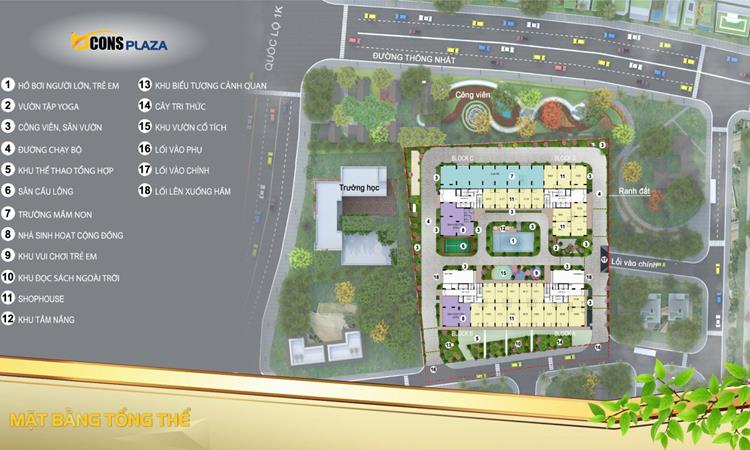 Thiết kế 18 tiện ích tại dự án Bcons Plaza