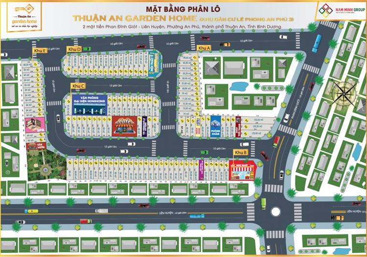 Mặt bằng phân lô dự án Thuận An Garden Home Bình Dương