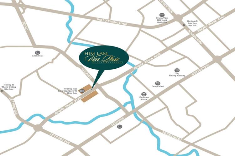 Vị trí dự án nhà phố Him Lam Vạn Phúc