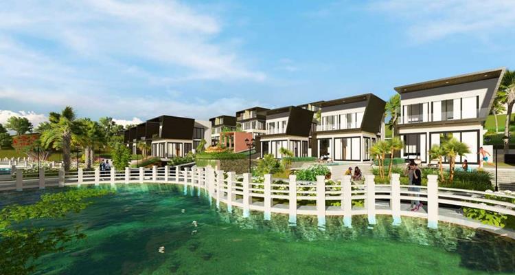 Biệt thự hướng về mặt hồ mang lại không gian sống xanh mát và trong lành