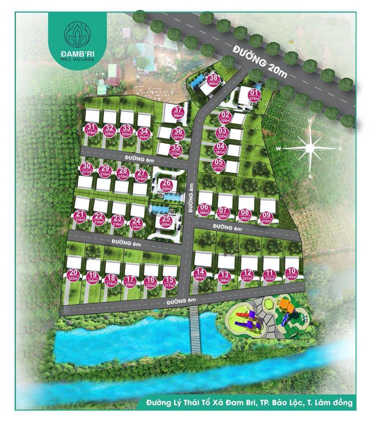  Mặt bằng Dambri Hill Village Bảo Lộc