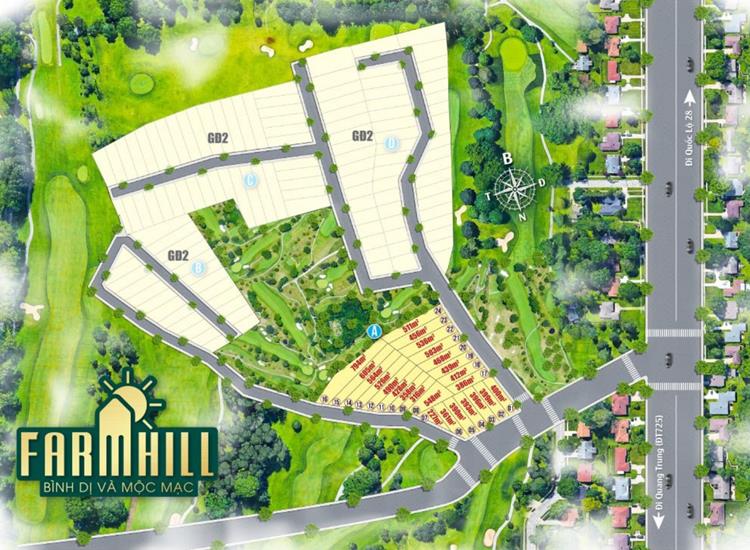 Măt bằng phân khu dự án Farm Hill Lộc Ngãi