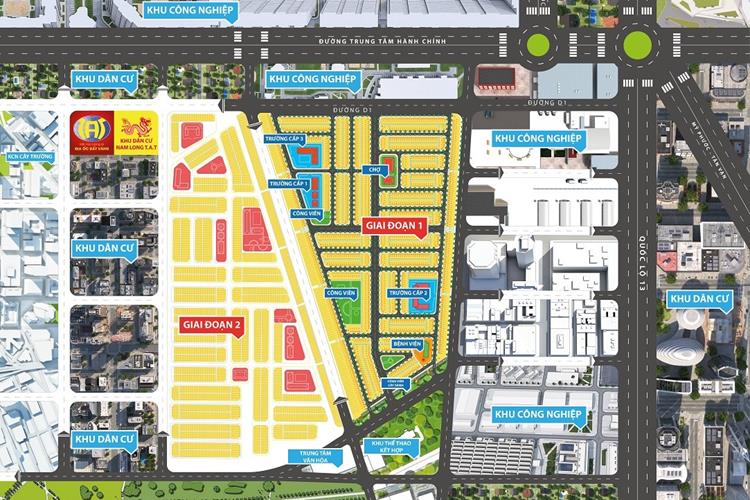 Mặt bằng phân lô dự án đất nền Nam Long TAT Bàu Bàng