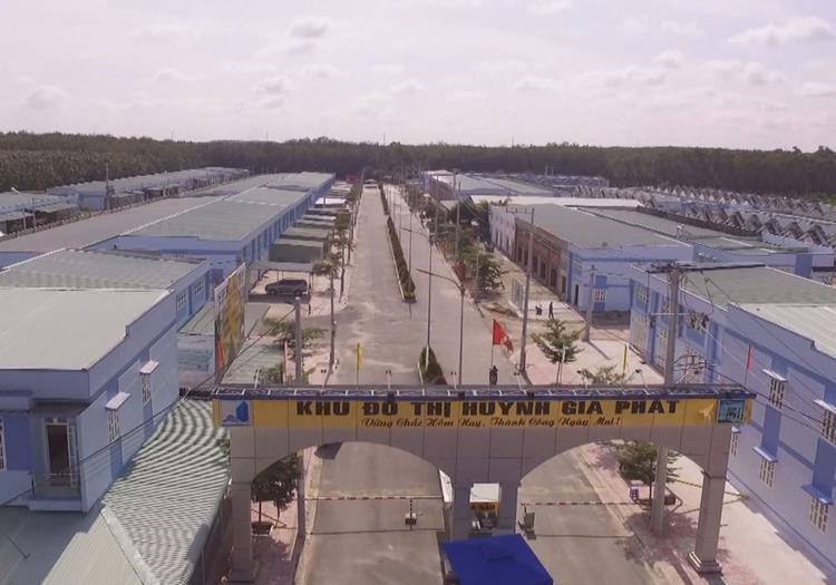 Cổng chính dự án Huỳnh Gia Residence Bàu Bàng