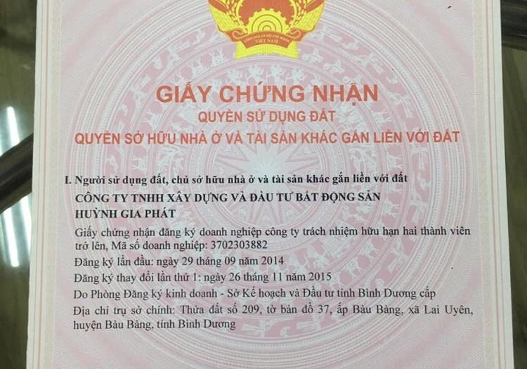 o609-624170 Sổ đỏ từng nền tại dự án Huỳnh Gia Residence Bàu Bàng
