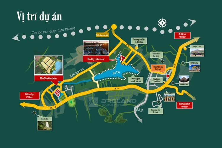 Vị trí dự án biệt thự vườn trà The Tea Gardens