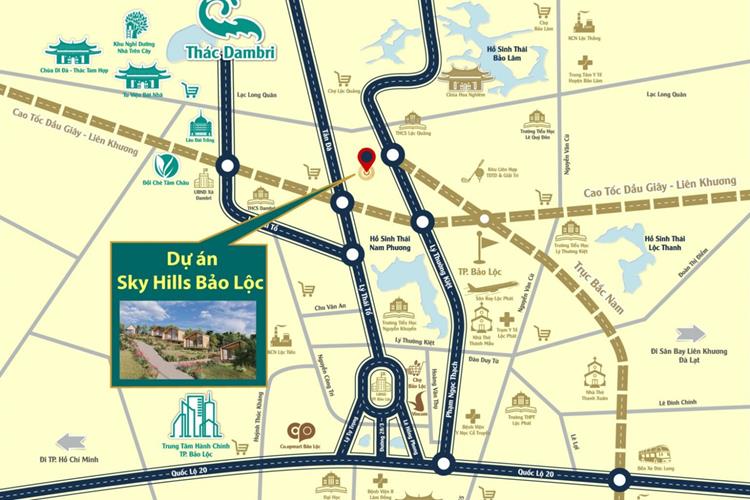 Vị trí dự án Sky Hills Bảo Lộc